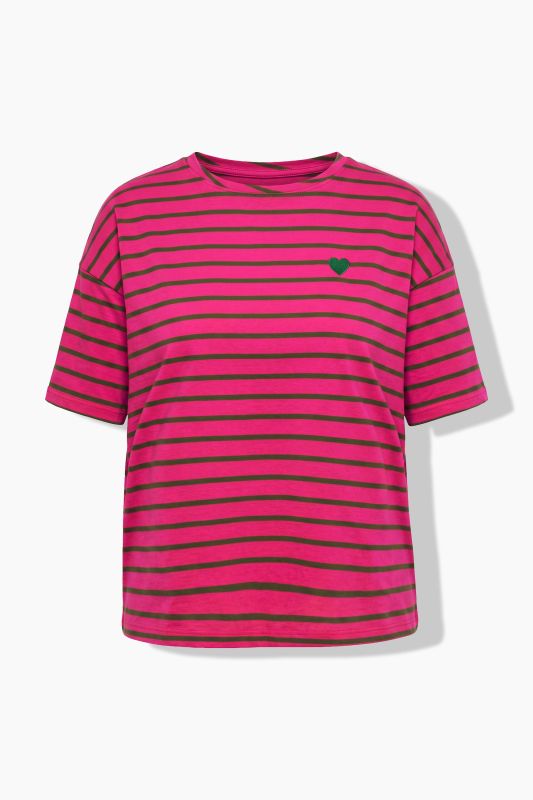 Striped Heart Logo Short Sleeve Tee