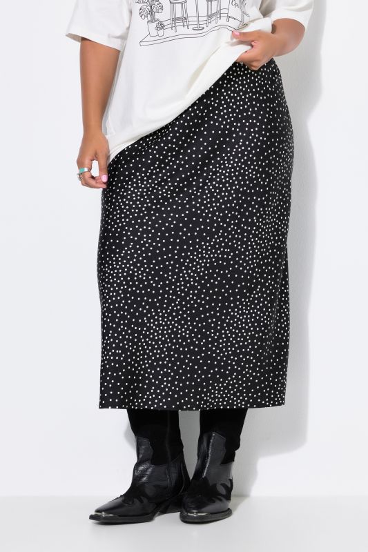 Satin Polka Dot A-Line Skirt