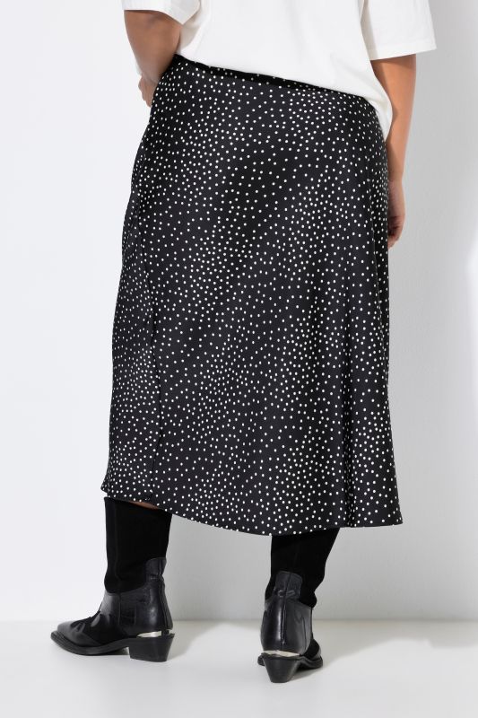 Satin Polka Dot A-Line Skirt