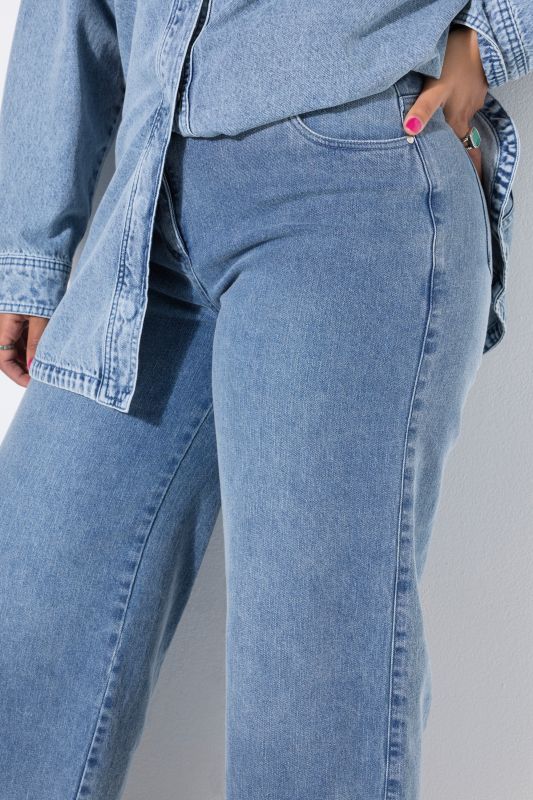 Cut Hem Elastic Waist Denim Culottes