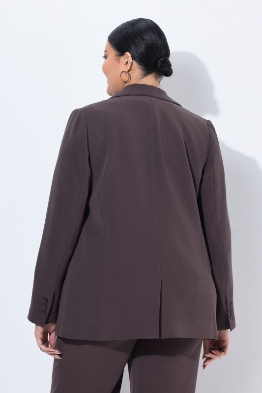 Triacetate Blend Lapel Collar Fully Lined Blazer
