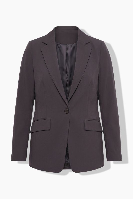Triacetate Blend Lapel Collar Fully Lined Blazer