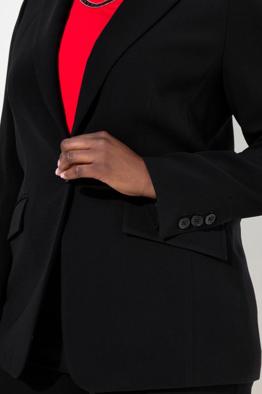 Triacetate Blend Lapel Collar Fully Lined Blazer