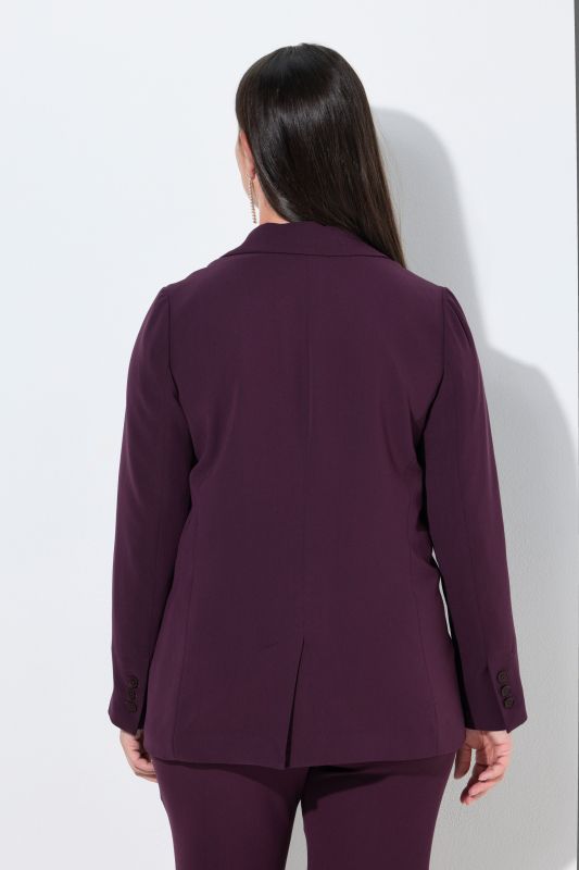Triacetate Blend Lapel Collar Fully Lined Blazer