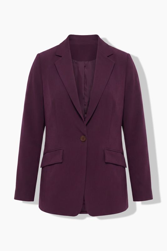 Triacetate Blend Lapel Collar Fully Lined Blazer