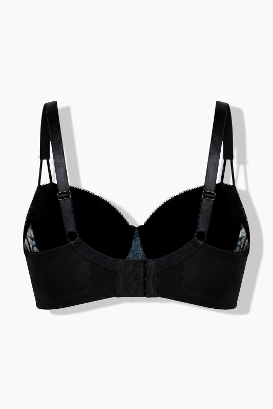 Two-Tone Gold Lace Underwire Bra