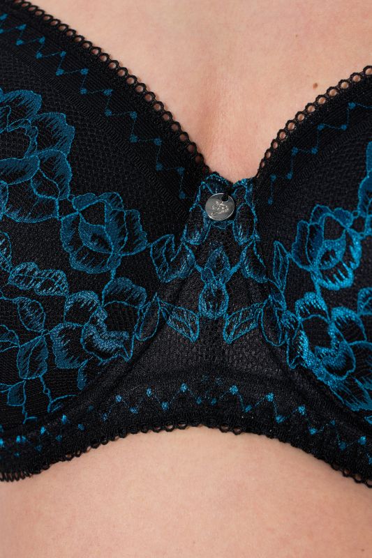 Two-Tone Gold Lace Underwire Bra