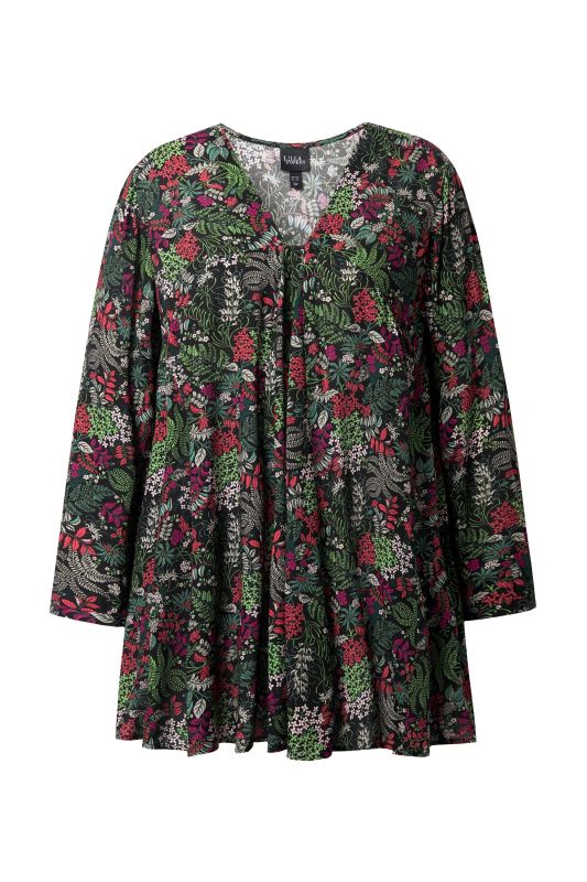 Floral Godet Pleated Tunic