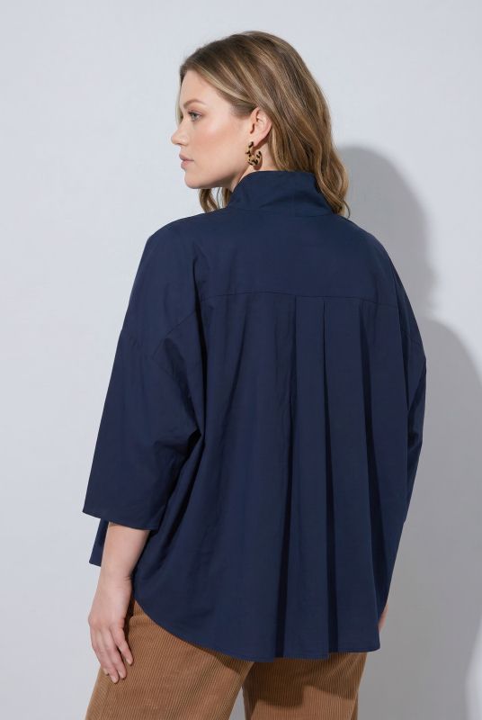 Eco Cotton Decorative Seam 3/4 Sleeve Blouse