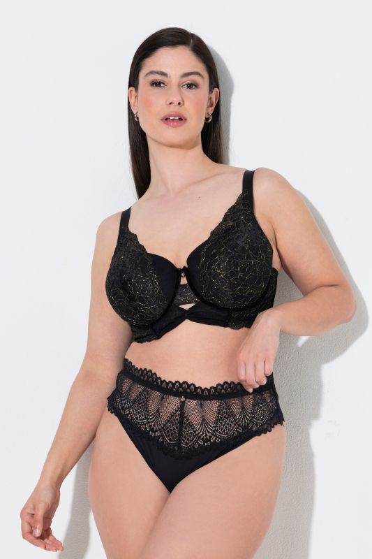 TruYou Shimmering Mesh Underwire Longline Bra