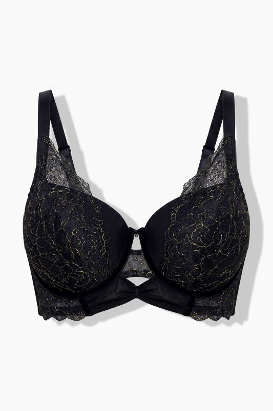 TruYou Shimmering Mesh Underwire Longline Bra