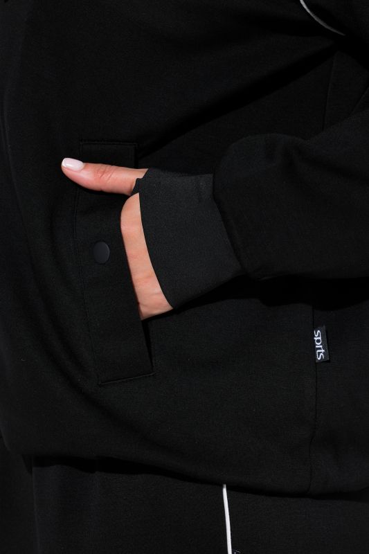 Contrast Piping Zip-Up Hoodie