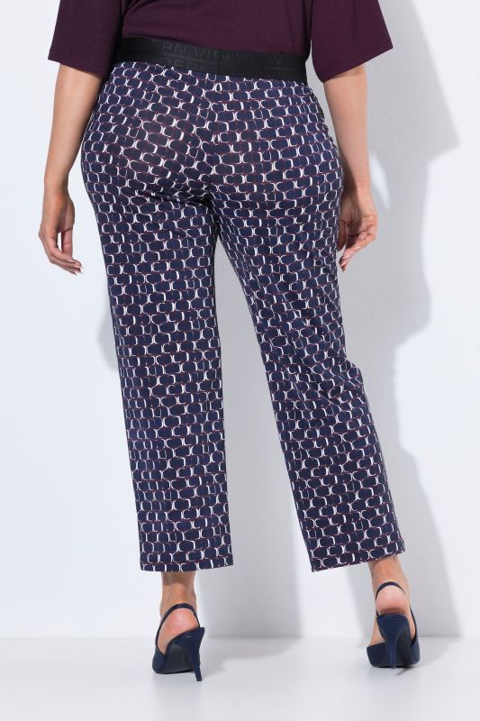 Geometric Print Elastic Waist Pants