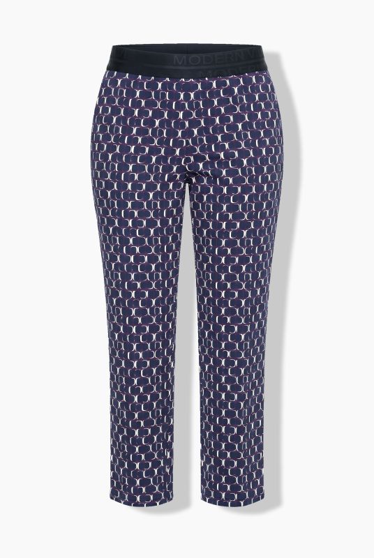 Geometric Print Elastic Waist Pants