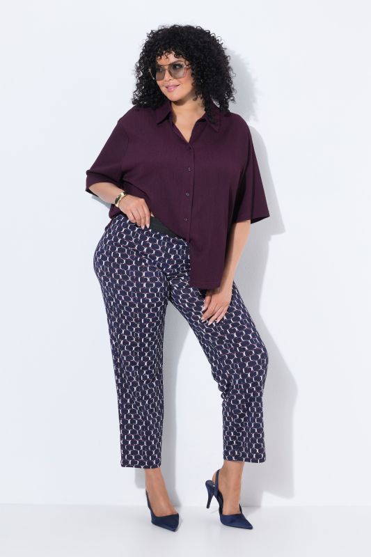 Geometric Print Elastic Waist Pants