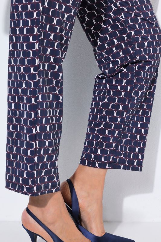 Geometric Print Elastic Waist Pants
