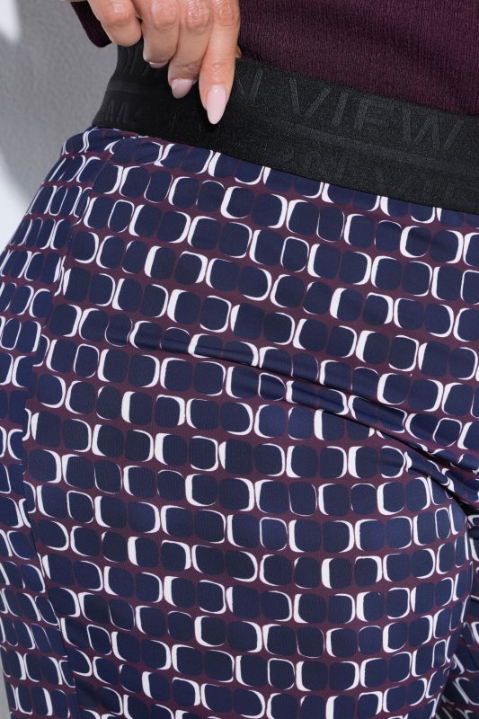 Geometric Print Elastic Waist Pants