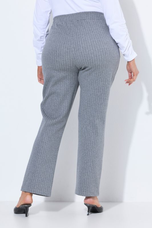 Pinstripe Elastic Waist Pressed Pleat Pants
