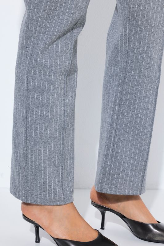 Pinstripe Elastic Waist Pressed Pleat Pants