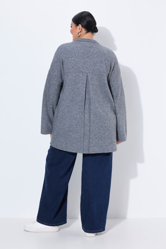 Open Shape Long Sleeve Shawl Collar Cardigan