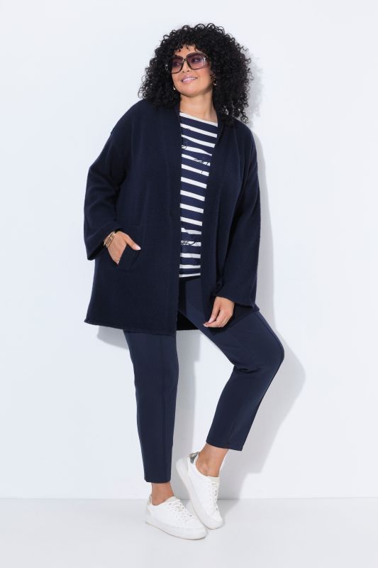 Open Shape Long Sleeve Shawl Collar Cardigan