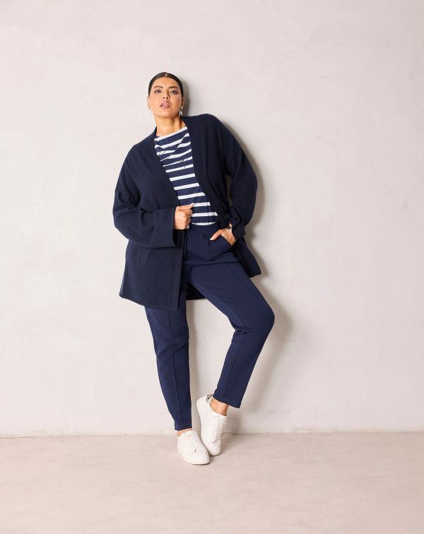 Open Shape Long Sleeve Shawl Collar Cardigan