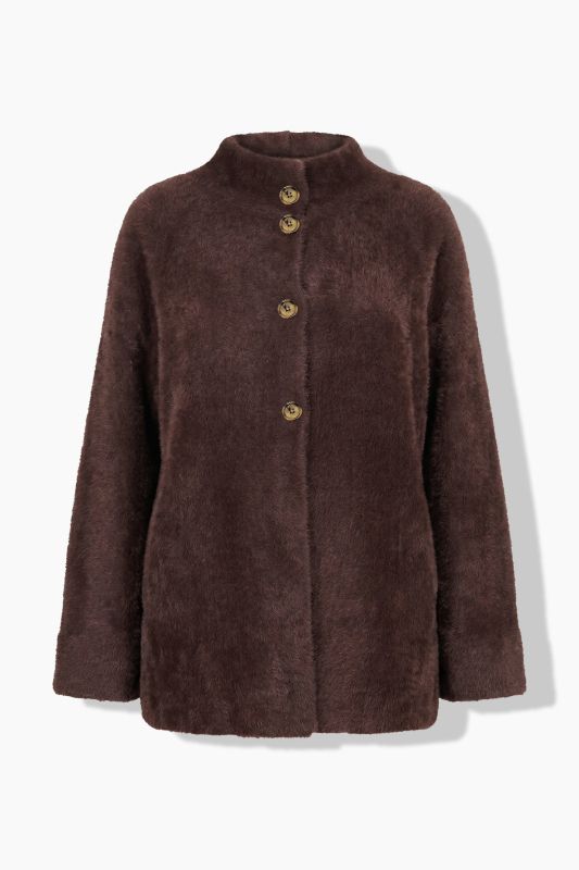 Plush Knit Button-Down Cardigan