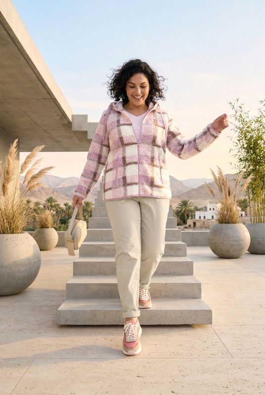 Plaid Teddy Hooded Jacket