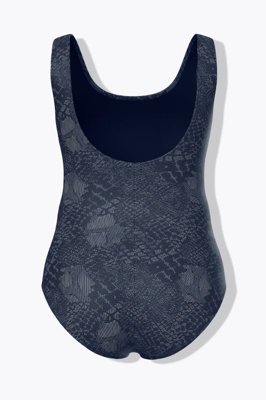 Snakeskin Print Cupless Swimsuit