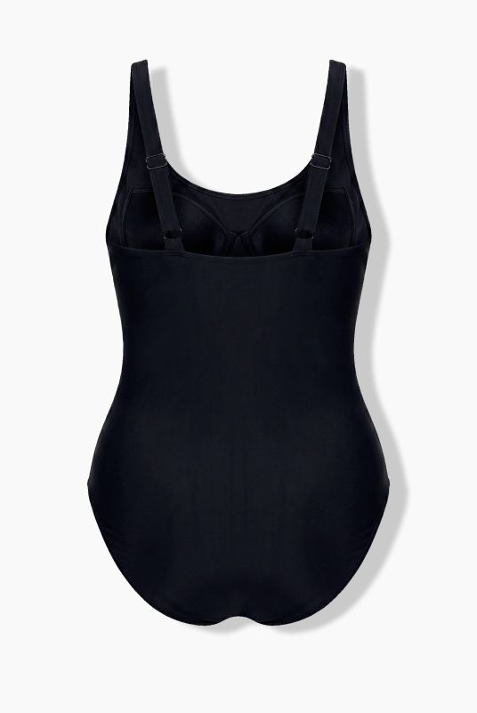 Decorative Pleated One Piece Swimsuit