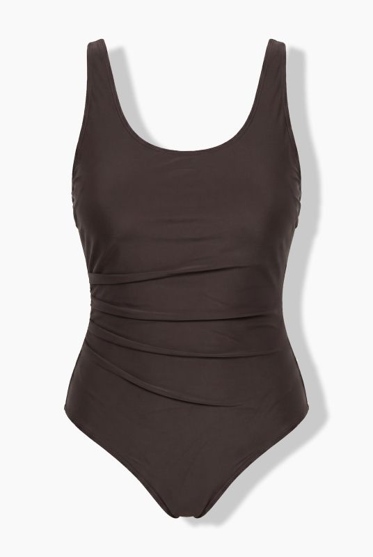 Decorative Pleated One Piece Swimsuit
