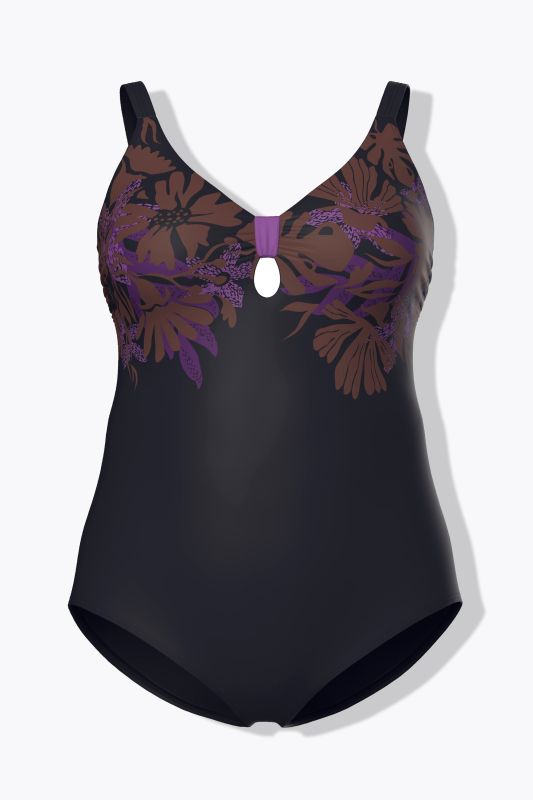Moonlit Foliage Keyhole Neckline Swimsuit