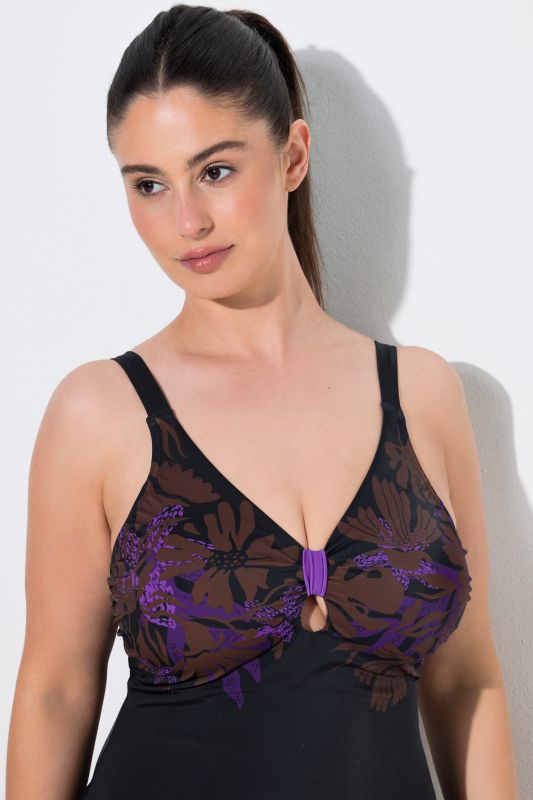 Moonlit Foliage Keyhole Neckline Swimsuit