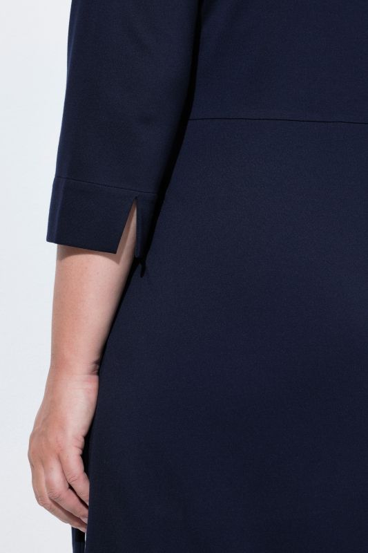 Wrap Look Metallic Buckle Midi Dress