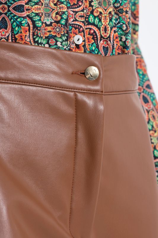 Faux Leather Comfort Waist Culottes