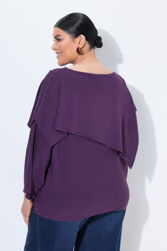 Asymmetric Draped Collar Sweater