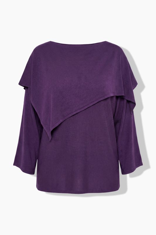 Asymmetric Draped Collar Sweater