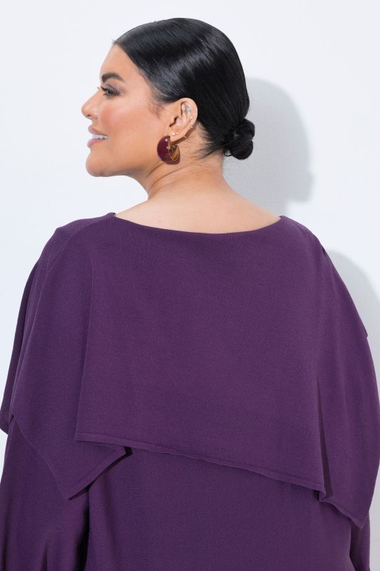 Asymmetric Draped Collar Sweater