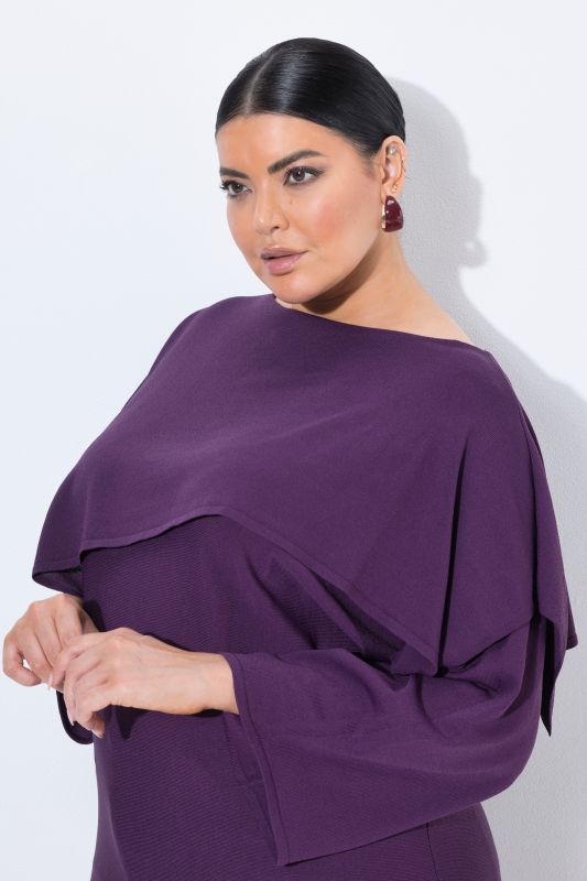 Asymmetric Draped Collar Sweater