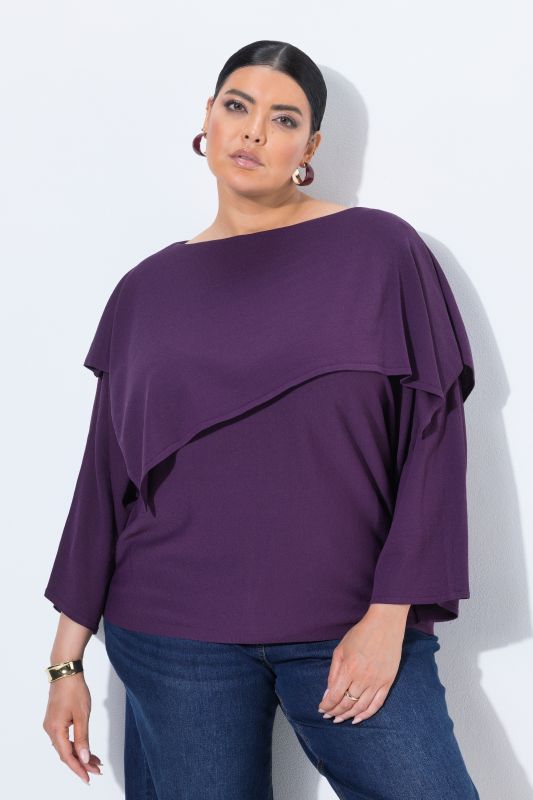 Asymmetric Draped Collar Sweater