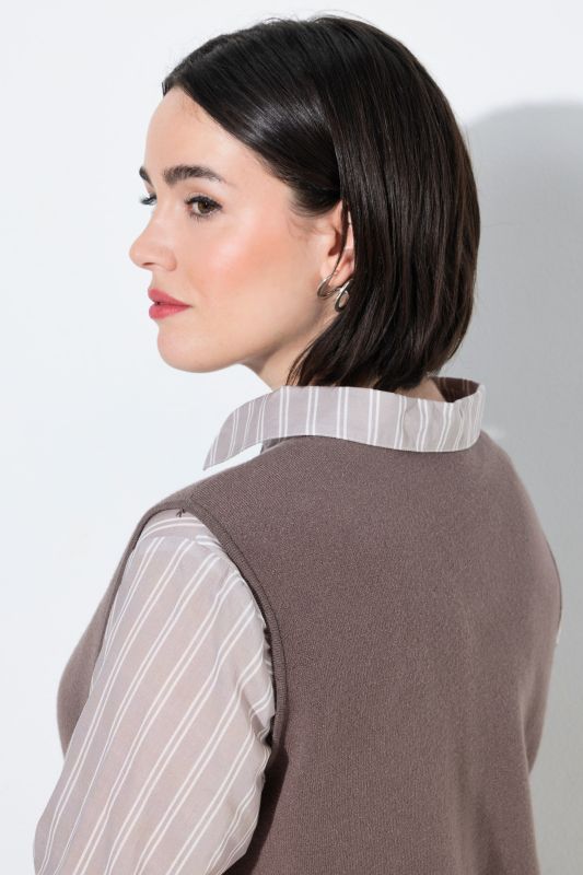 Decorative Button Sweater Vest