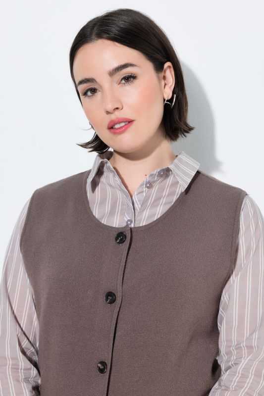 Decorative Button Sweater Vest