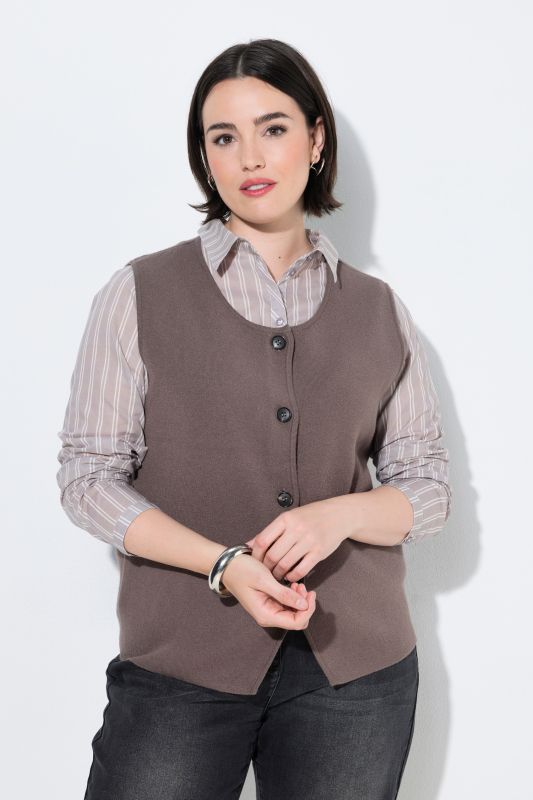 Decorative Button Sweater Vest