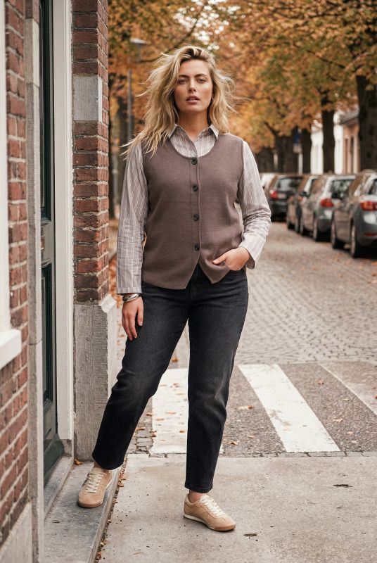 Decorative Button Sweater Vest