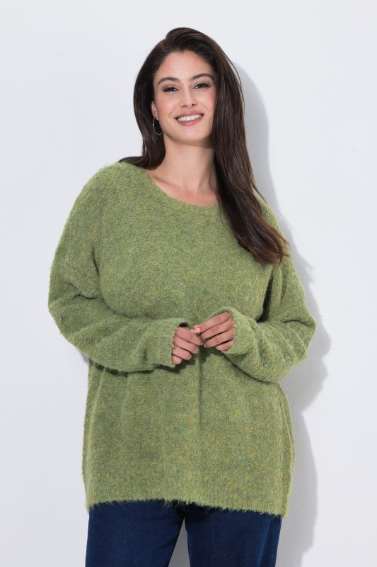 Boucle Knit Long Sleeve Oversized Sweater