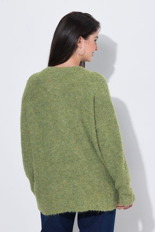 Boucle Knit Long Sleeve Oversized Sweater