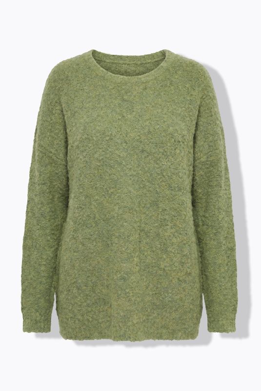Boucle Knit Long Sleeve Oversized Sweater