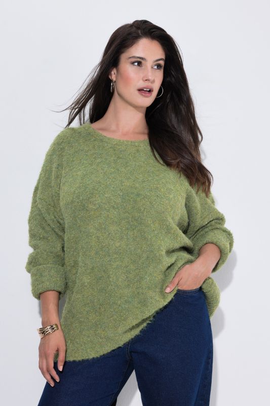 Boucle Knit Long Sleeve Oversized Sweater