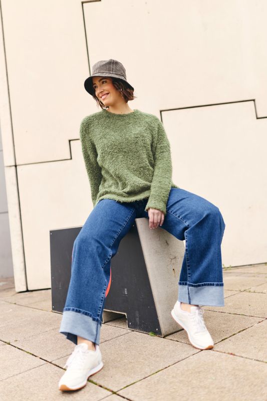 Boucle Knit Long Sleeve Oversized Sweater