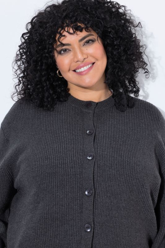 Ribbed Balloon Sleeve Cardigan